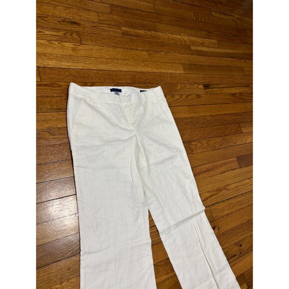 J. Crew City Fit 100% Linen Pants Women's Size 4 White Wide Leg Mid Rise $98 NWT - Picture 2 of 6